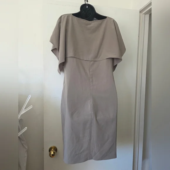 Chic Calvin Klein Olive Cape Dress - Picture 4 of 7